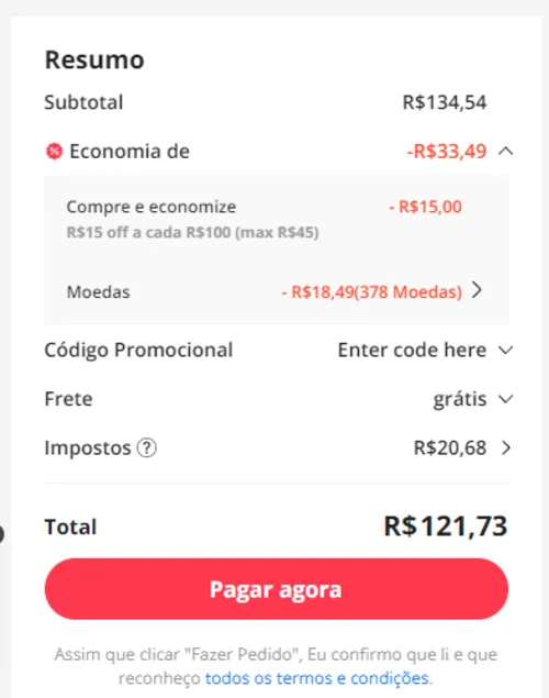 Imagem na descrição da promoção