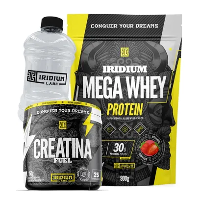 Kit Mega Whey Protein + Creatina Fuel 150g + Galão 950ml