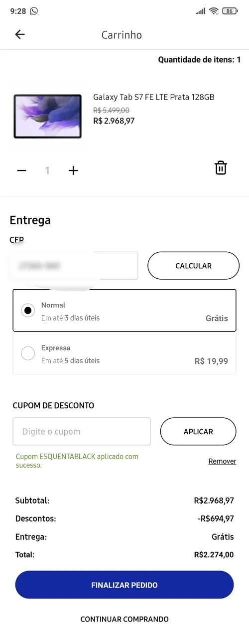 Imagen na descrição da promoção