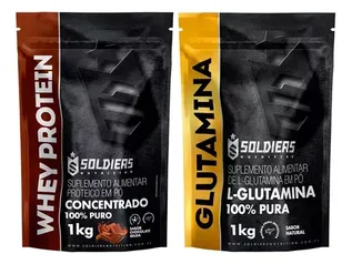 KIT: Whey Protein Concentrado 1kg + Glutamina 1kg SOLDIERS NUTRITION