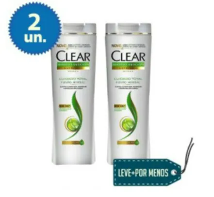 2 Shampoos Anticaspa Clear Fusão Herbal R$14,90