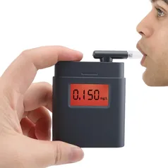 Bafometro Digital - Medidor de Alcool - Teste De Respiração Preto