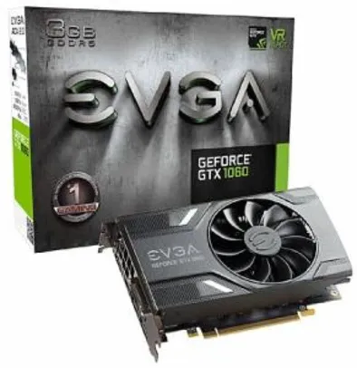 Placa de Vídeo EVGA GTX 1060 3GB GDDR5 192bits - Gaming - EVGA 03G-P4-6160-KR - R$ 1110