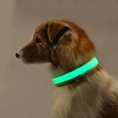 [Conta Nova R$4.50] Coleira, guia Led para Cães, gatos e Pets - Recarregável 