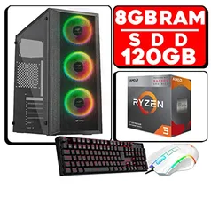 PC GAMER 8GB RAM SDD 120GB COM TECLADO E MOUSE GAMER