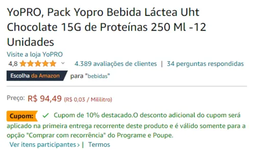 Imagem na descrição da promoção