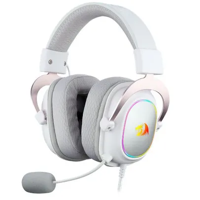 [AME R$249] Headset Gamer Zeus X Branco Com Rose Rgb