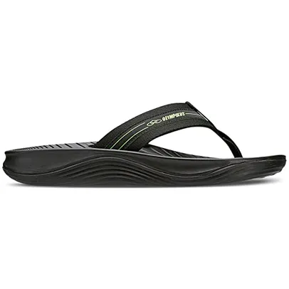 Chinelo Creta/153, Olympikus, Preto/Verde, Masculino, 39/40