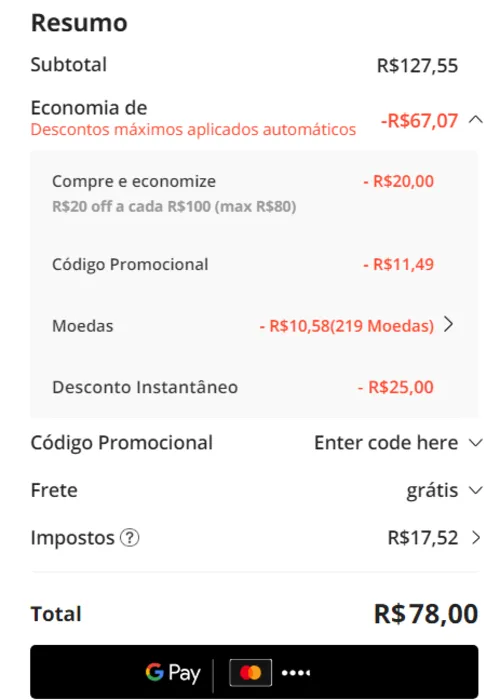 Imagem na descrição da promoção