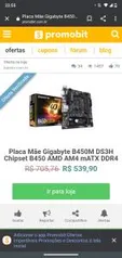 Placa Mãe Gigabyte B450M DS3H Chipset B450 AMD AM4 mATX DDR