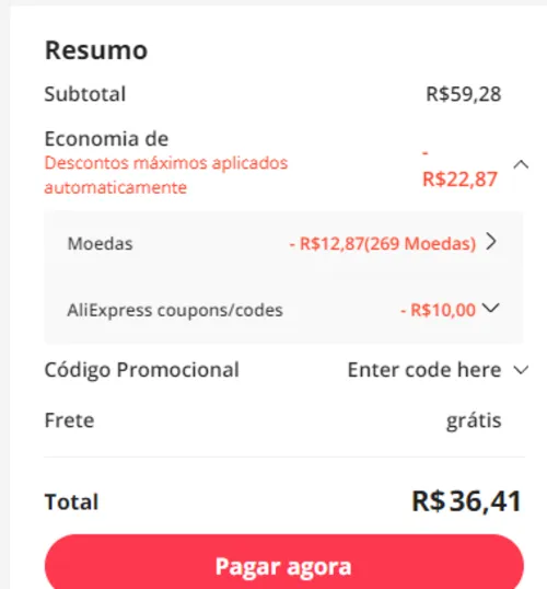 Imagem na descrição da promoção