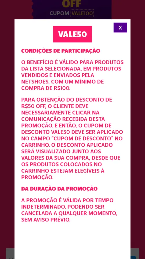 Imagem na descrição da promoção