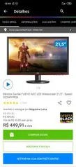 Monitor Gamer Full HD AOC LED Widescreen 21,5” - Speed G2260VWQ6