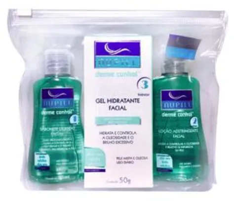 Kit Facial Nupill Derme Control Sabonete + Adstringente + Gel Hidratante | R$29