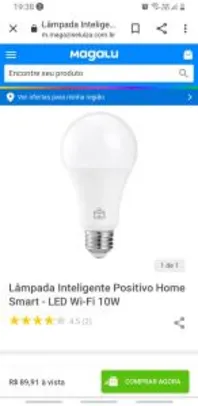 Lâmpada Inteligente Positivo Home Smart - LED Wi-Fi 10W - R$90