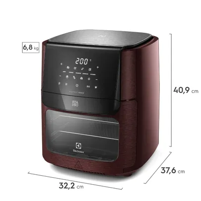 Air Fryer Oven Electrolux por Rita Lobo 12L Digital Vermelha Experience 1700W (EAF91)