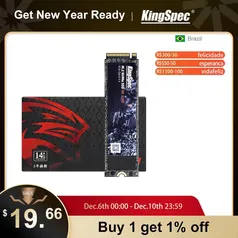 Memória KingSpec M2 SSD NVMe 128GB M.2 2280