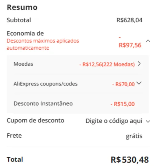 Imagem na descrição da promoção