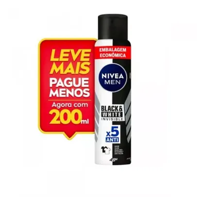 [NIVEA MAIS] Desodorante Nive Men Black&White Invisible 48h Antitranspirante Masculino Aerosol 200ml