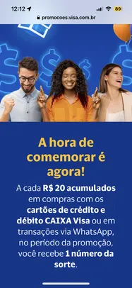 Promoção Visa Aniversário CAIXA 163 Anos