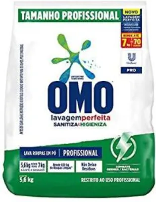 [PRIME] Detergente em Pó OMO Profissional Sanitiza e Higieniza 5,6kg | R$ 46,00