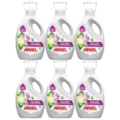 Sabão Líquido Concentrado Ariel com Toque de Downy 1,2L - 6 Unidades