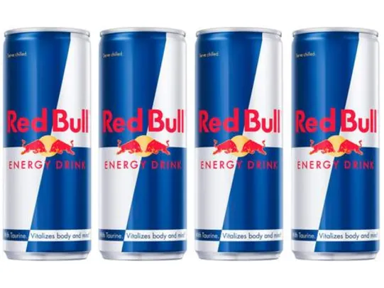 [Leve5 pague 4] Bebida Energética Red Bull Energy Drink 250ml - 4 Unidades