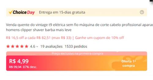 Imagem na descrição da promoção