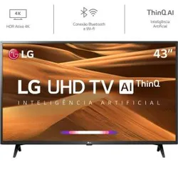 [R$1.200 AME] Smart TV Led 43'' LG 43UM7300 Ultra HD 4K Thinq AI Conversor Integrado 3 HDMI 2 USB Wi-Fi Inteligência Artificial R$1.499