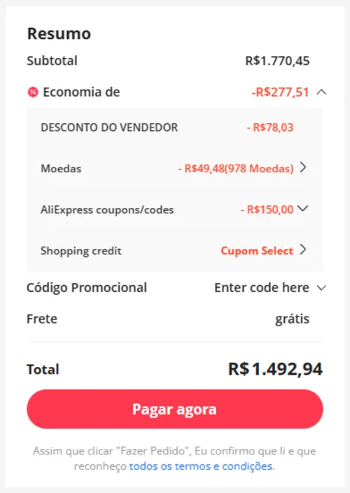 Imagem na descrição da promoção