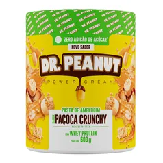 Pasta de Amendoim Dr. Peanut Sabor Paçoca Crunchy com Whey Protein 600g