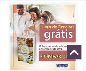 Ganhe um livro de receitas - Doces Receitas - Açúcar Santa Isabel - Grátis