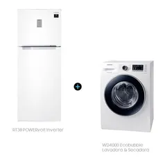 Geladeira Evolution RT38 Inverter Duplex 385L (Bivolt) + Lava e Seca Ecobubble 11.7kg (110V) Branco R$3950