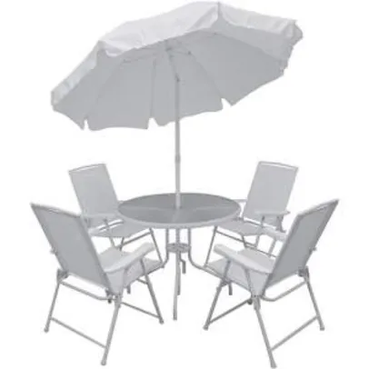 [Americanas] Conjunto de Mesa para Jardim Malibu com 4 Cadeiras Branco - Mor R$470,24 Use o cupom: FOLIA10