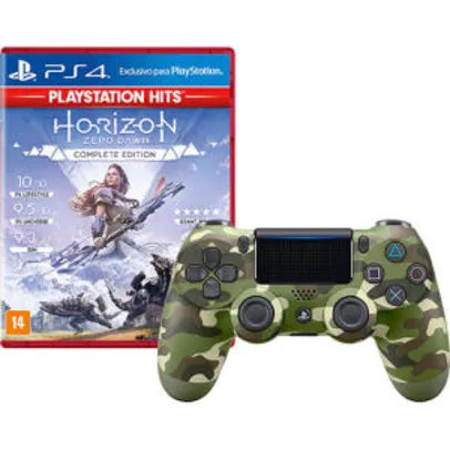 [Boleto] Controle Dualshock 4 Green Camouflage + Game Horizon Zero Dawn Complete Edition Hits - PS4