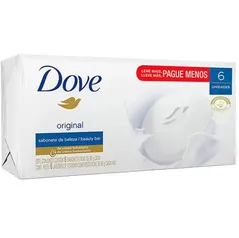 (R$ 0,99 centavos cada) Sabonete Dove Original barra, 6 unidades com 90g cada