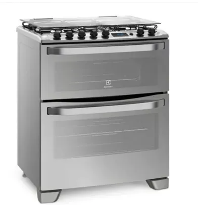 Fogão de Piso Electrolux de 05 bocas com Duplo Forno e Painel Digital Prata – 76DXR