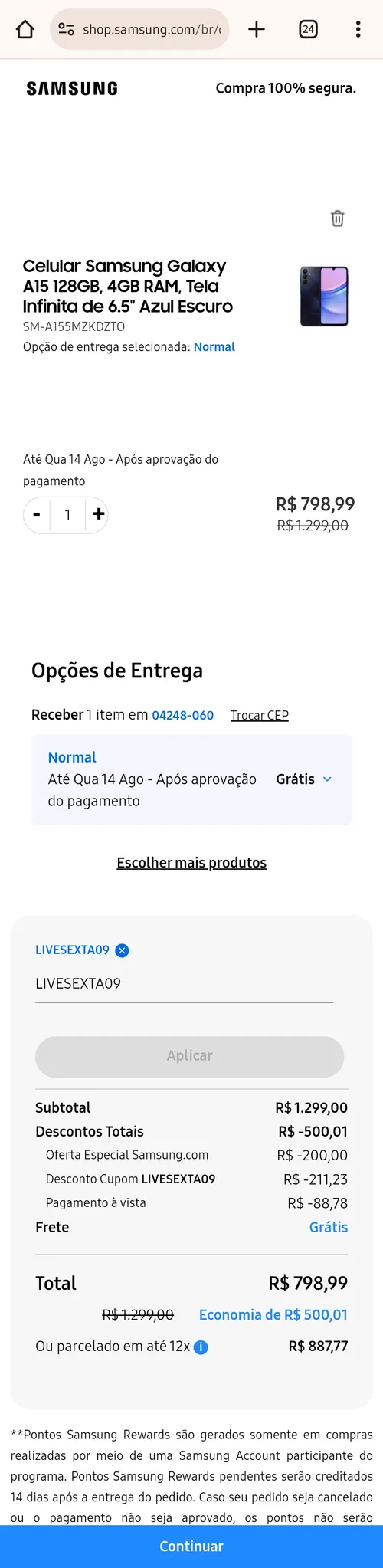 Imagem na descrição da promoção