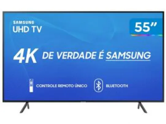 Smart TV 4K LED 55" Samsung 55RU7100 - Wi-Fi 3 HDMI 2 USB | R$2.184