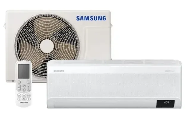 Ar-condicionado Split Inverter Samsung WindFree Connect Sem Vento 12.000 BTUs Frio AR12CVFAMWKNAZ 220V Kit