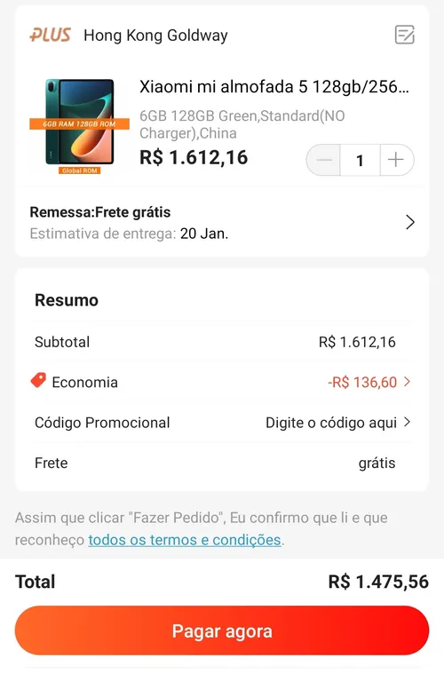 Imagem na descrição da promoção