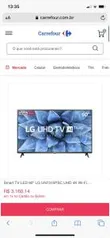 Smart TV LED 60" LG UN7310PSC UHD 4K Wi-Fi, R$ 3160