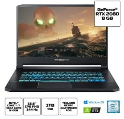 Notebook Gamer Acer Predator Triton 500 PT515-51-7467 R$ 13199