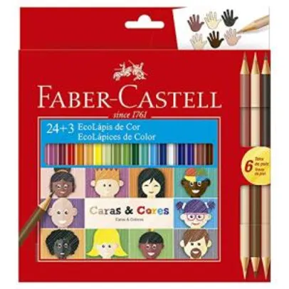 Lápis de Cor Ecolápis Caras & Cores 24 Cores + 3 Tons de Pele, Faber-Castell