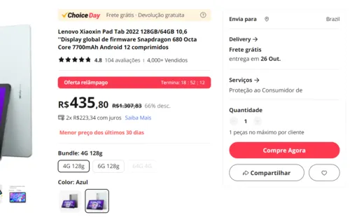 Imagem na descrição da promoção