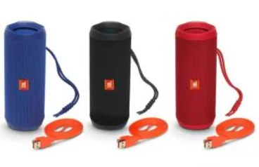 Caixa de Som JBL Flip 4 à Prova d'água com conexão Bluetooth 16W - R$ 369