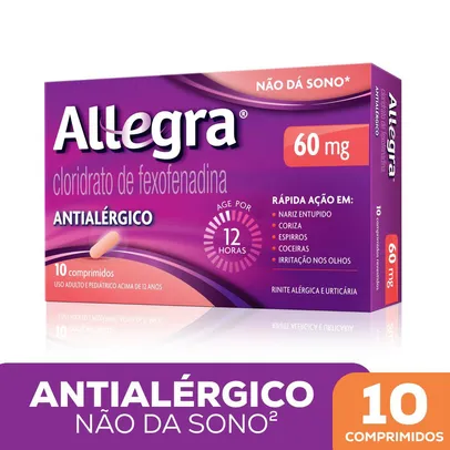 Saindo por R$ 36,99: Antialérgico Allegra 60mg Com 10 Comprimidos | Pelando