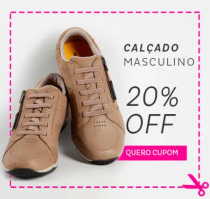 20% OFF em calçados masculinos selecionados na Marisa | Pelando