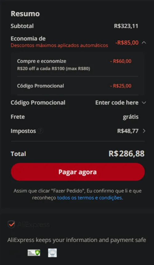 Imagem na descrição da promoção