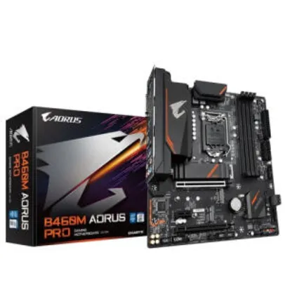 [AME]Placa Mãe GIGABYTE B460M AORUS PRO DDR4 Intel LGA1200 10° GERAÇÃO Micro-ATX GIGABYTE | R$ 862